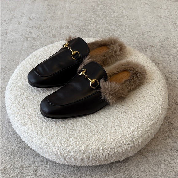 Gucci Other - Gucci Black Loafers with Fur Trim